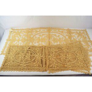 Hand Crocheted Placemat Runner 9 Pc Lot Vtg Wedding Country Tea Party Doily Set